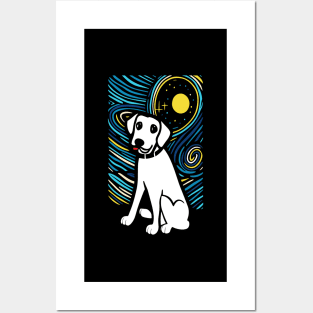 Dog on a Starry Night Posters and Art